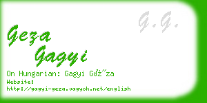 geza gagyi business card